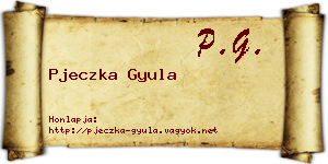 Pjeczka Gyula névjegykártya