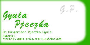 gyula pjeczka business card